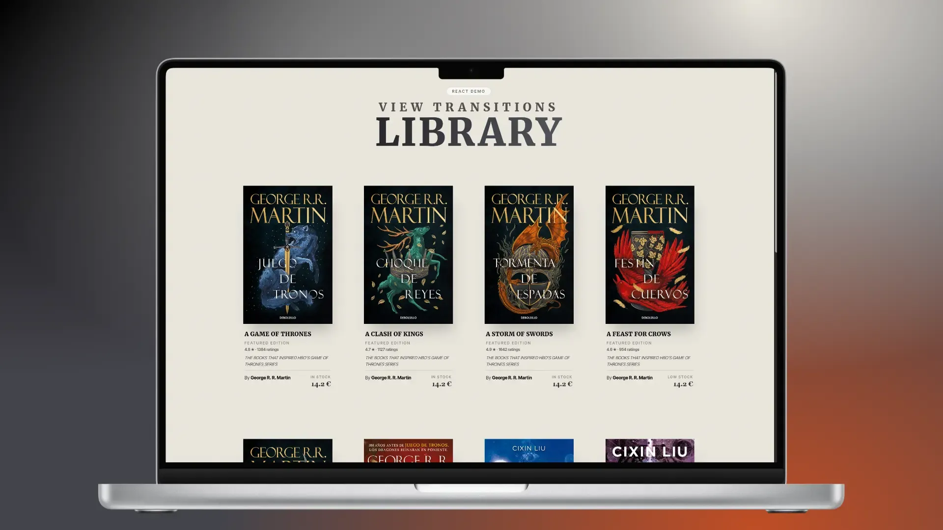 Bookshop View Transitions Demo