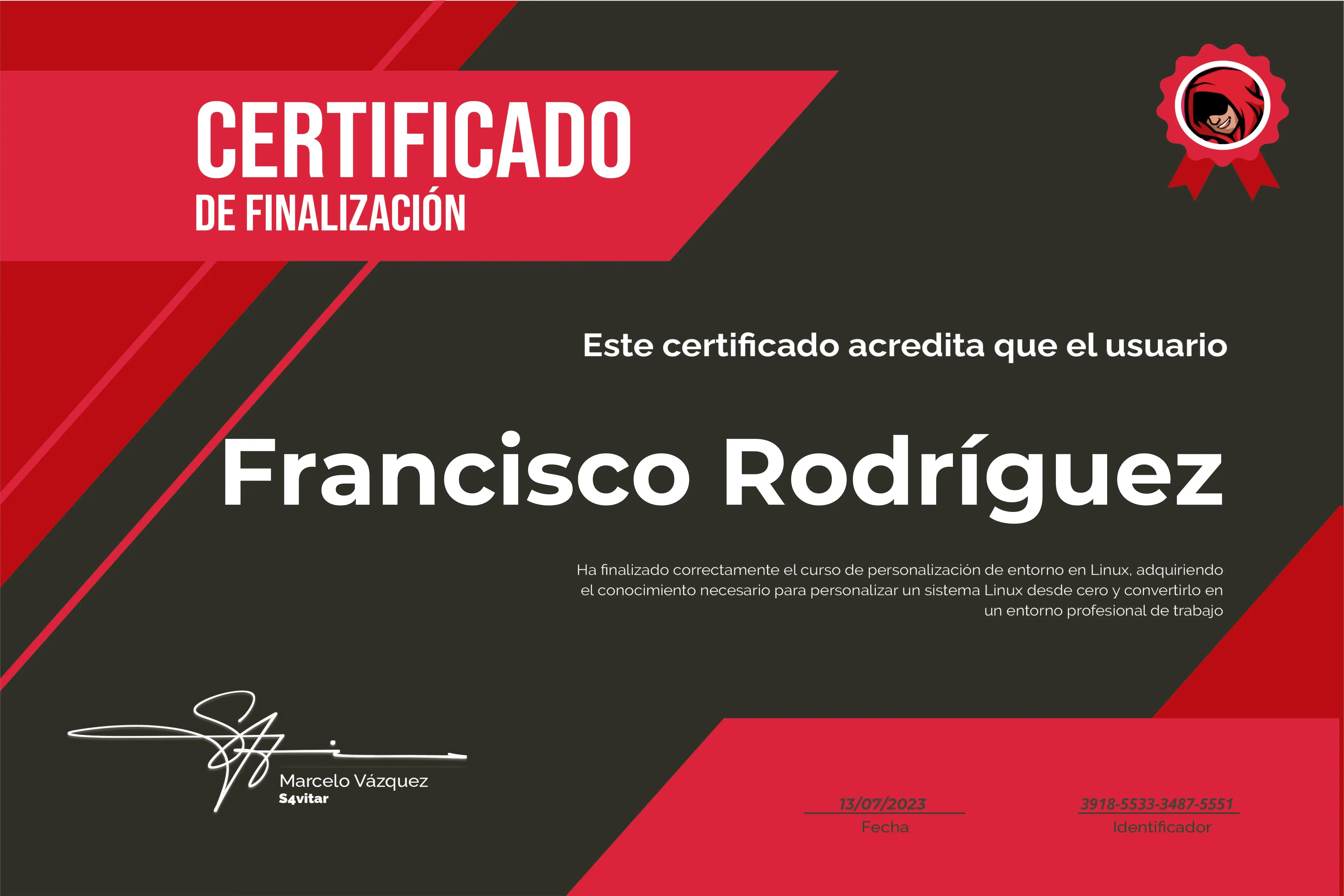 Certificado de Personalización de entorno en Linux